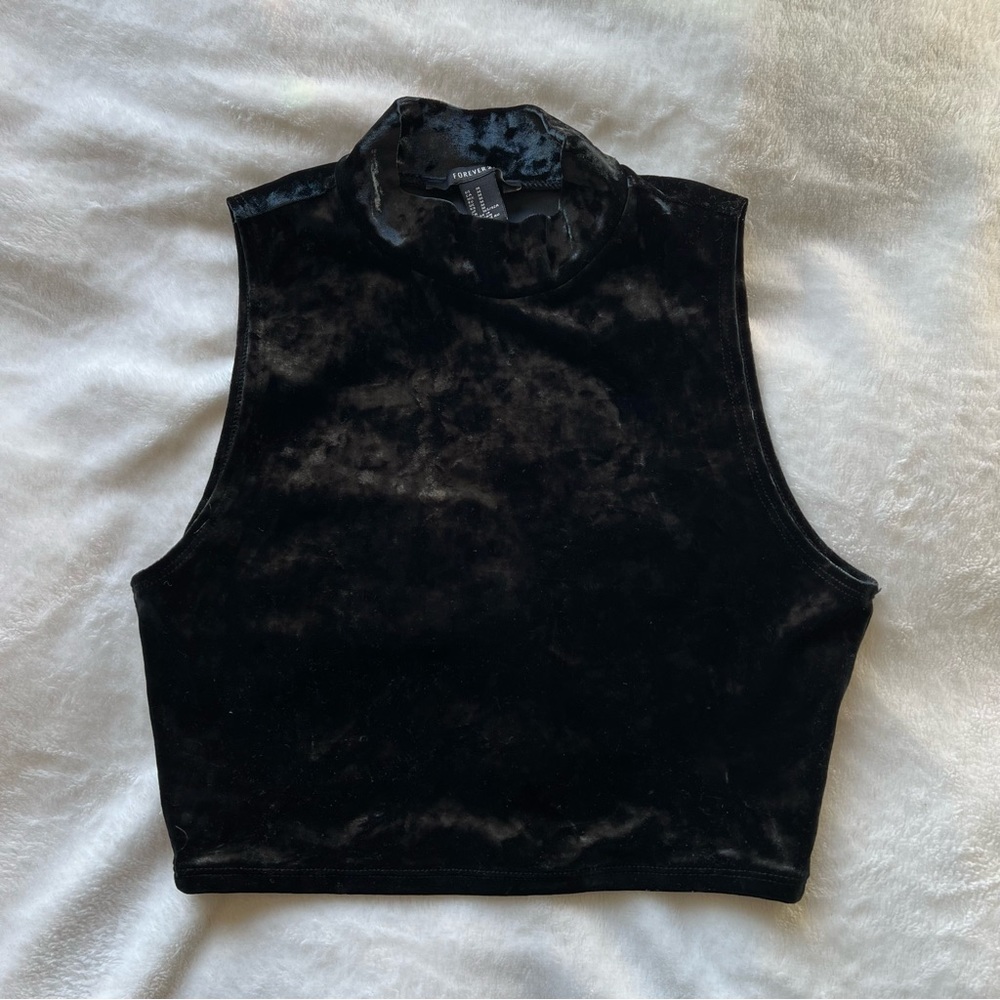 Forever 21 Velvet Crop Top